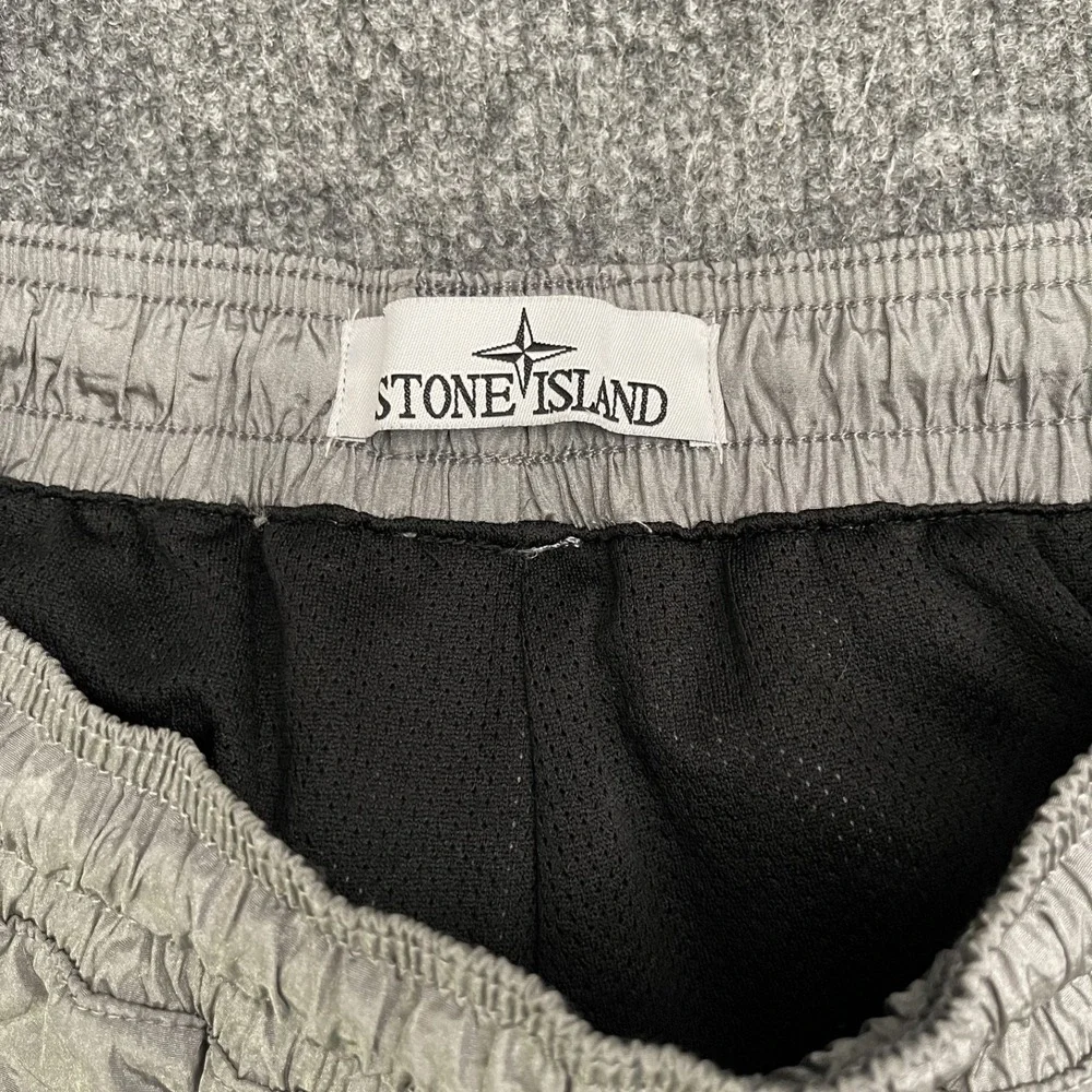 Stone Island Reflective Swim Shorts Mens Sz S Mesh Lining Compass